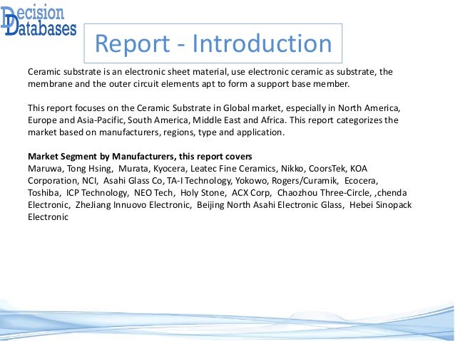 Global Ceramic Substrate Market By Manufacturers Countries Type And