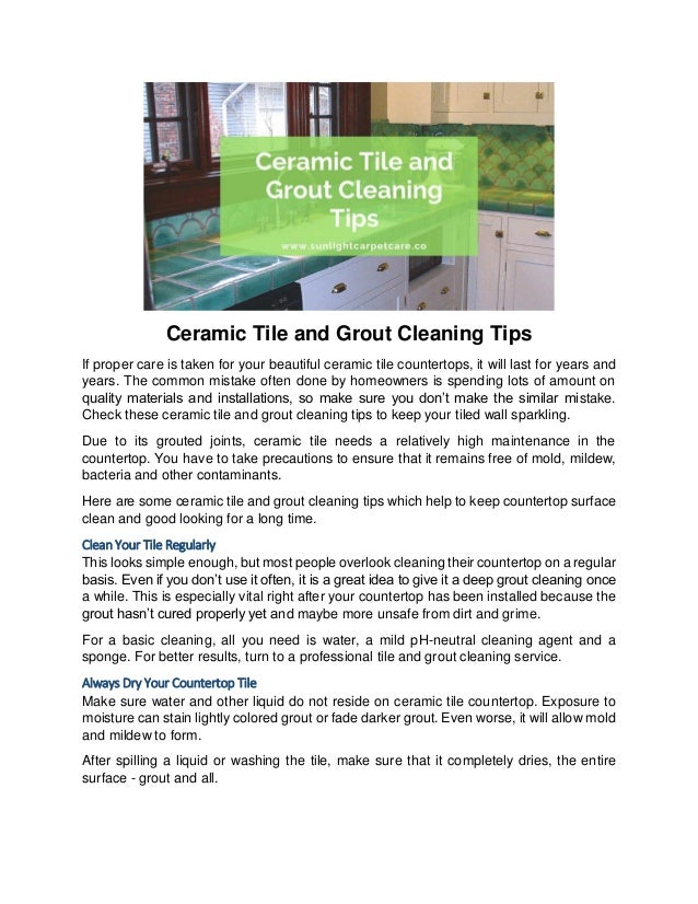 Ceramic Tile And Grout Cleaning Tips