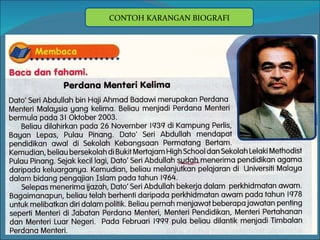 CONTOH KARANGAN BIOGRAFI 