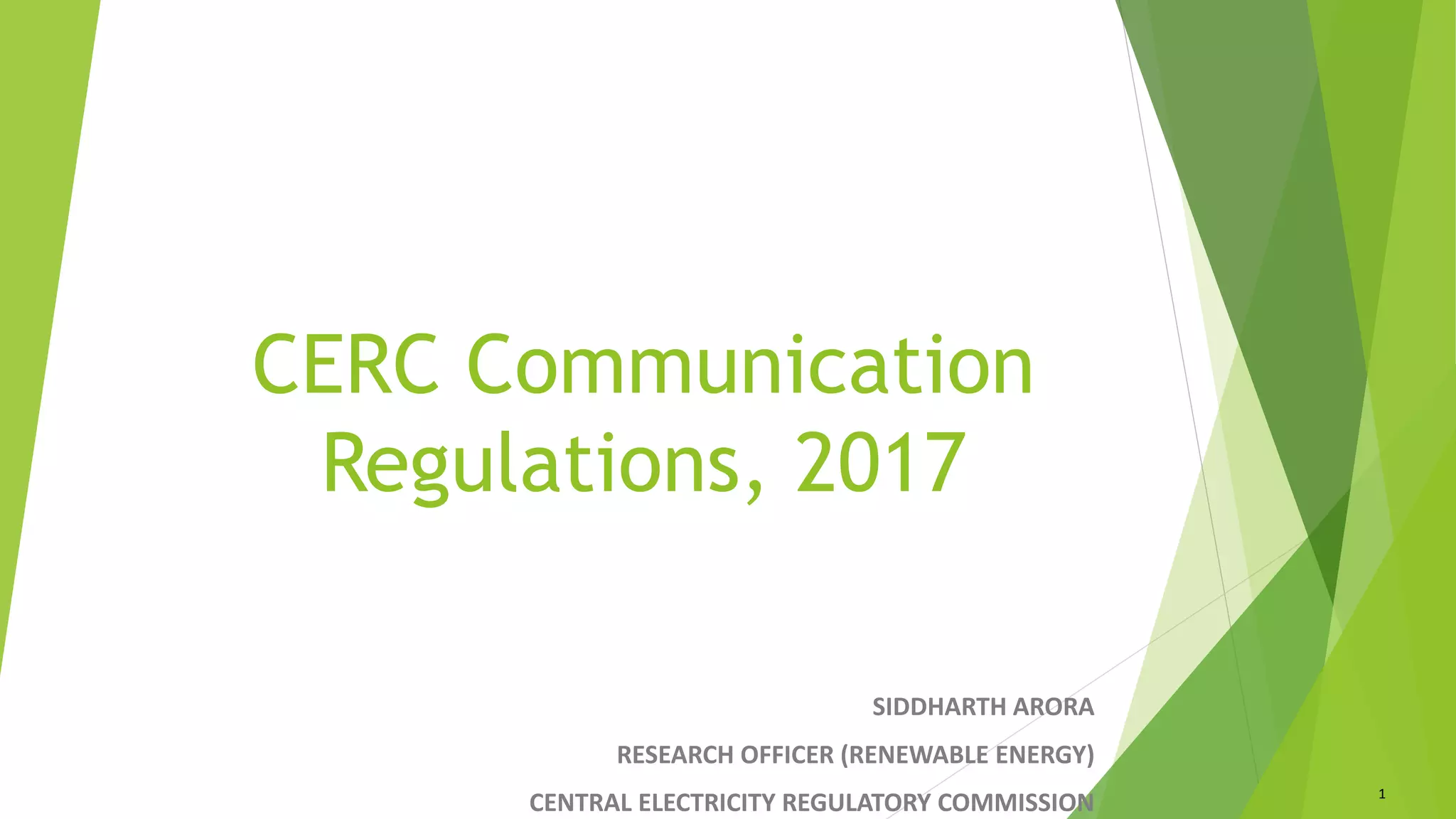 Cerc communication regulations, 2017 ppt PPT