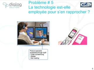 Problème  # 5 La technologie est-elle  employée pour s’en rapprocher ? 