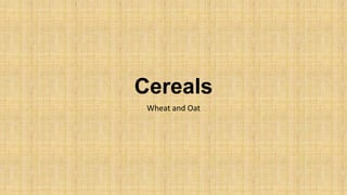 Cereals
Wheat and Oat
 