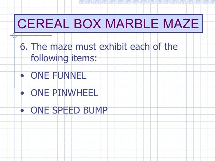 Cereal box marble maze power point