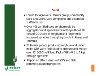 Cereal breeding in ESA- Henry Ojulong, Eric Manyasa, Sam Njoroge, NARS partners
