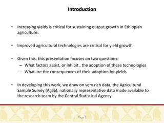 Cereal Production and Technical Change in Ethiopia | PDF