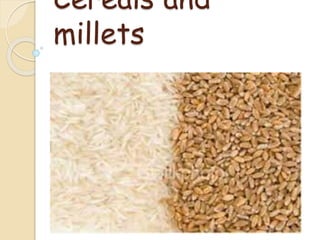 Cereals and
millets
 