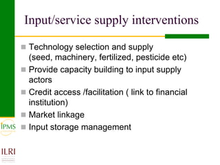 IPMS experience sharing workshop: Cereals group report