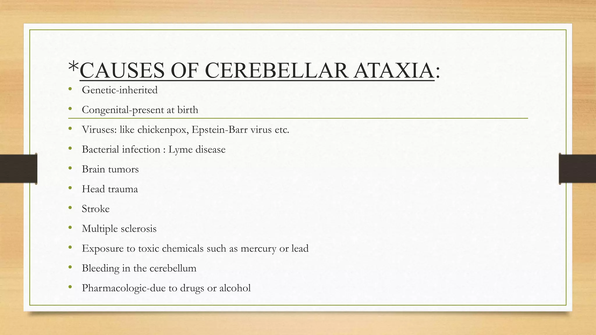 CEREBELLAR ATAXIA PPT PPT