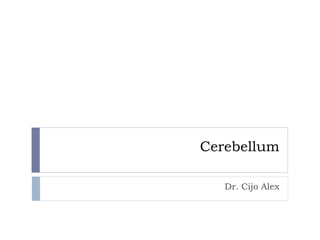 Cerebellum
Dr. Cijo Alex
 