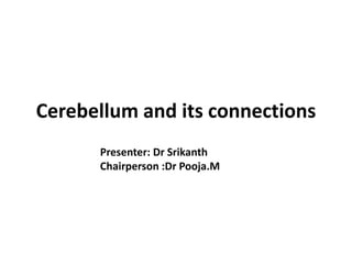 Cerebellum and its connections
Presenter: Dr Srikanth
Chairperson :Dr Pooja.M
 