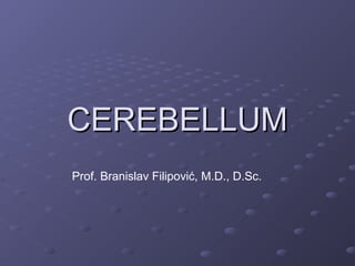 CEREBELLUMCEREBELLUM
Prof. Branislav Filipović, M.D., D.Sc.
 