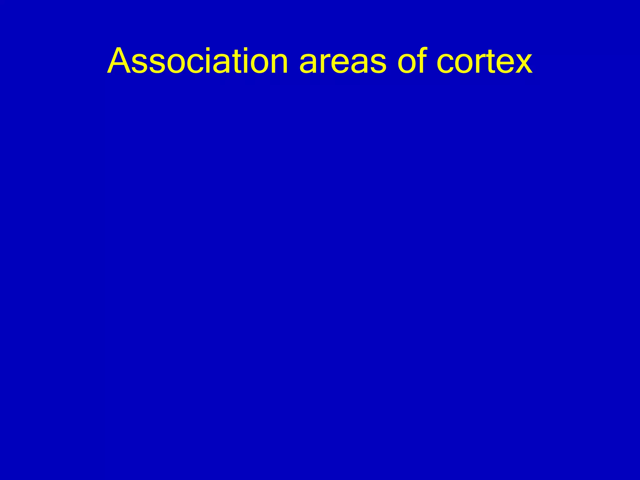 Association areas of cortex
 