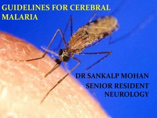 GUIDELINES FOR CEREBRAL
MALARIA

DR SANKALP MOHAN
SENIOR RESIDENT
NEUROLOGY

 