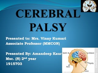 Presented to: Mrs. Vinay Kumari
Associate Professor (MMCON)
Presented By: Amandeep Kaur
Msc. (N) 2nd year
1915703
 