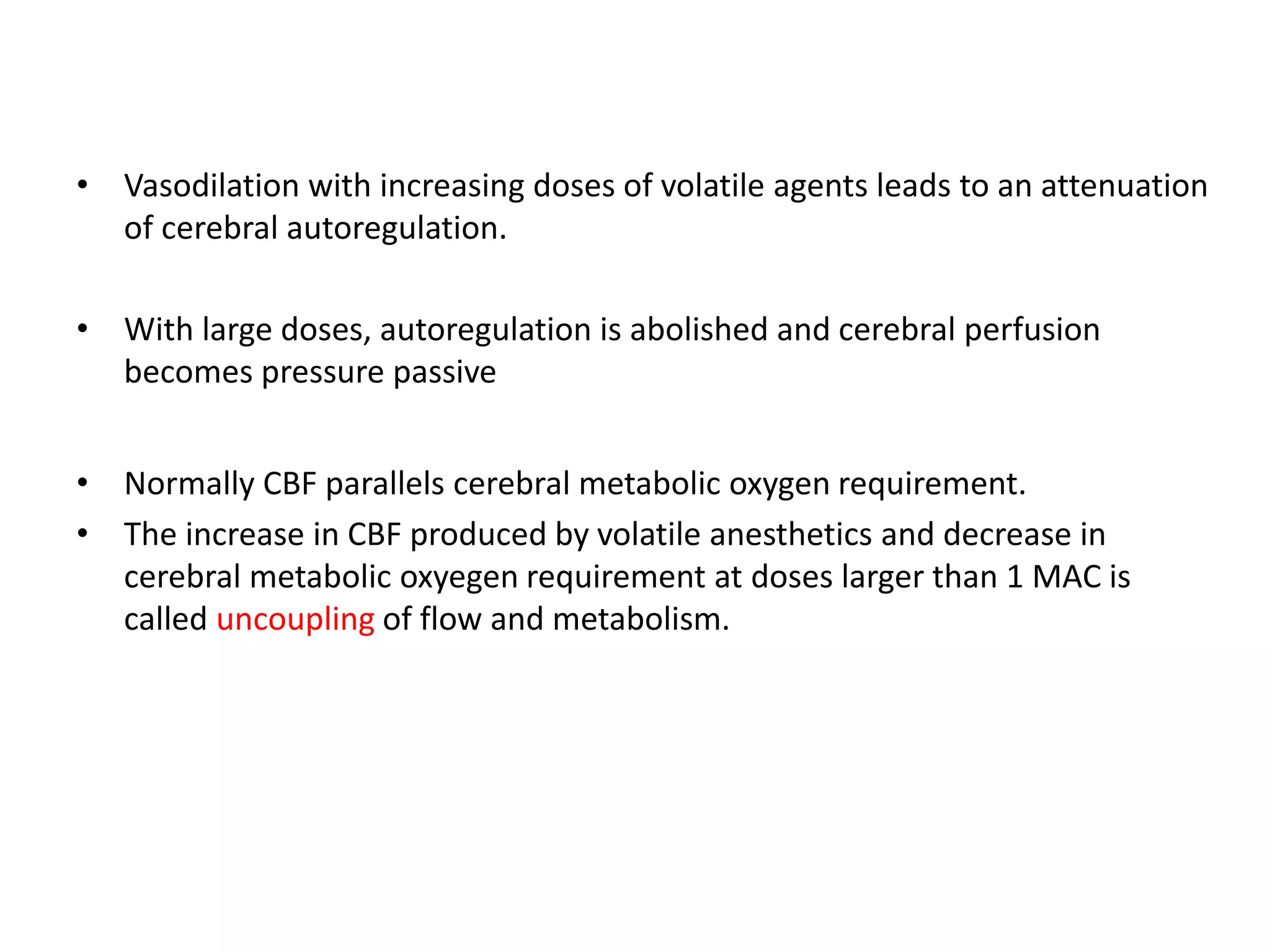 Cerebral physiology and effects of anaesthetic agents | PPTX