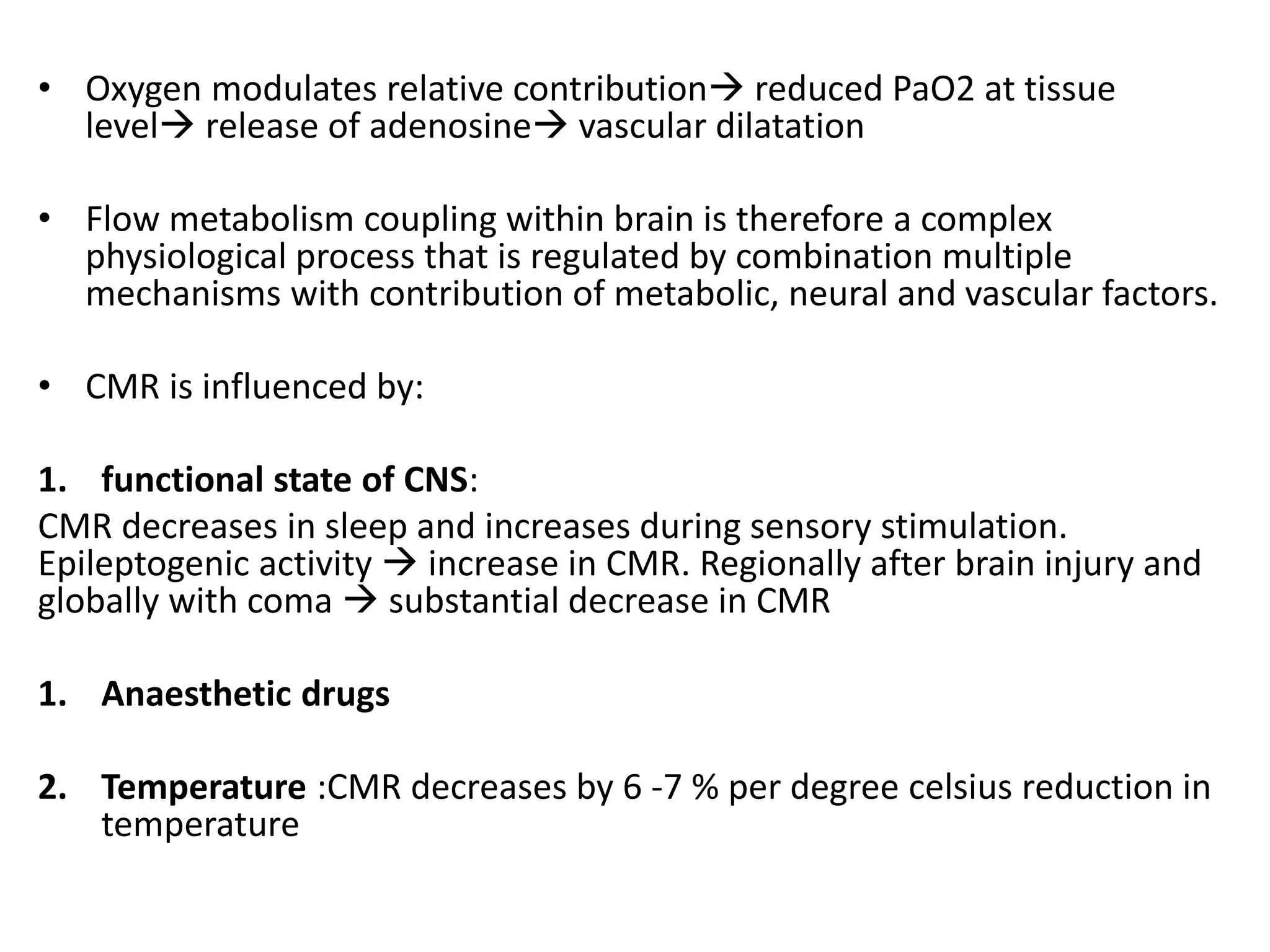 Cerebral physiology and effects of anaesthetic agents | PPTX