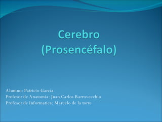 Alumno: Patricio García Profesor de Anatomia: Juan Carlos Barrovecchio Profesor de Informatica: Marcelo de la torre 