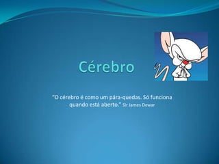 “O cérebro é como um pára-quedas. Só funciona
       quando está aberto.” Sir James Dewar
 