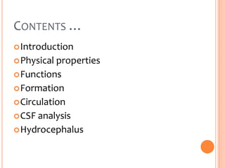 Cerebrospinal fluid | PPTX | Brain and Nervous System Disorders ...