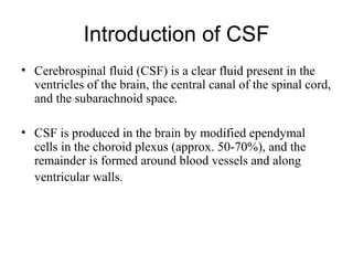 Cerebrospinalfluid RAJIV BOORA | PPT
