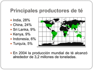 Cosecha del téConsiste en una poda repetida de las ramillas jóvenes, lo cual se hace en ciclos de 7 a 15 días, durante todo el año (si el crecimiento de la planta lo permite).Al extremo de cada tallo se forma una pequeña yema la cual pronto se convertirá en joven hoja. La calidad de la cosecha viene determinada por el número de hojas que se toman después de la yema:Imperial: La yema terminal (pekoe) + una hoja. Fina: La yema + dos hojas.Mediana: La yema + las tres hojas que le siguen.