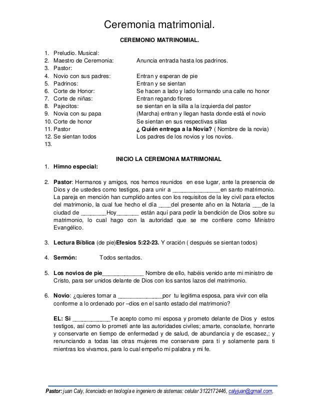 Ceremonio Matrinomial Modificada