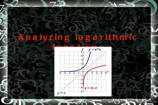 Analyzing logarithmic functions 