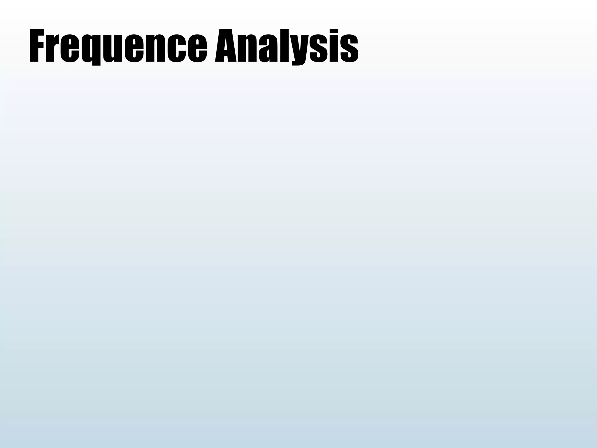 Frequence Analysis
 