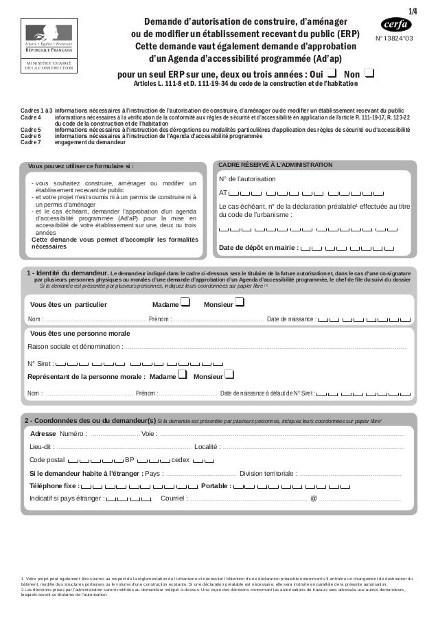 Permis de modifier un erp