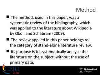 Research on Wikipedia Vandalism: a brief literature review | PPT