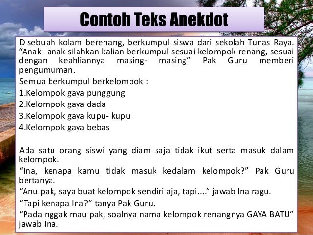 Contoh Dialog Anekdot - Contoh QQ