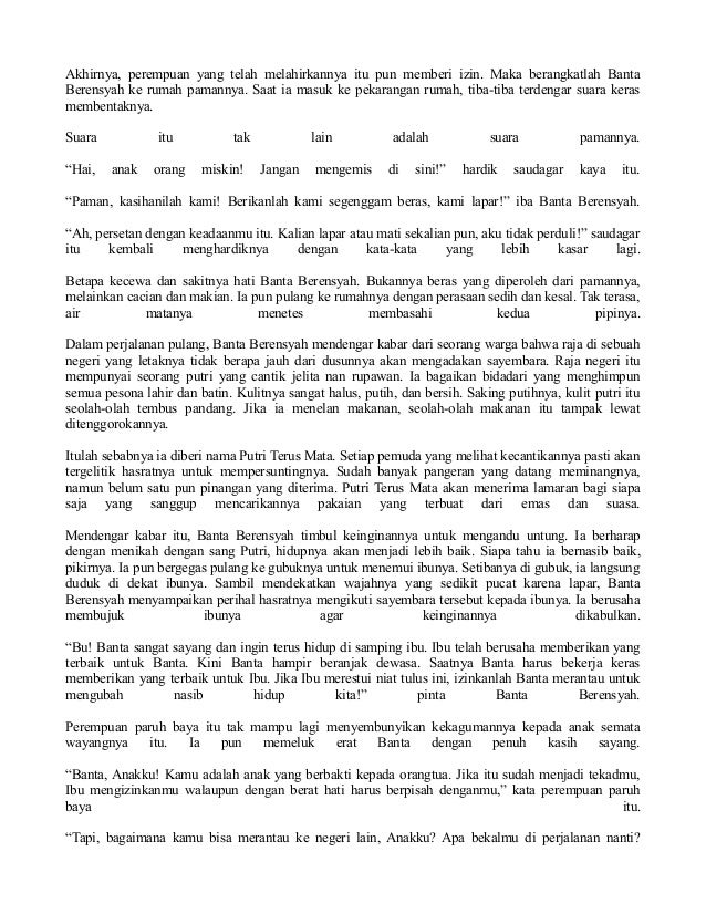 Cerita rakyat aceh banta berensyah