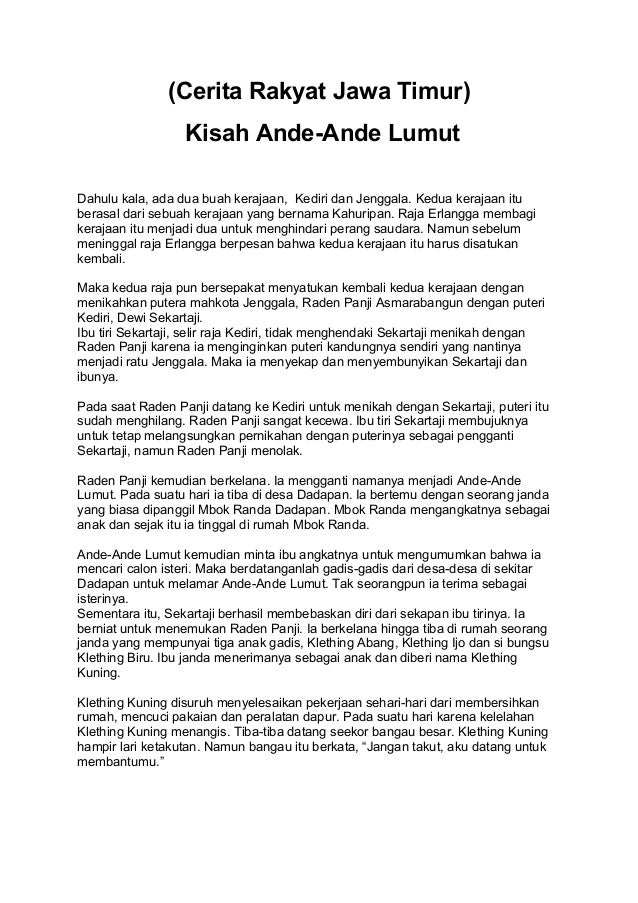 Cerita Rakyat Jawa Timur
