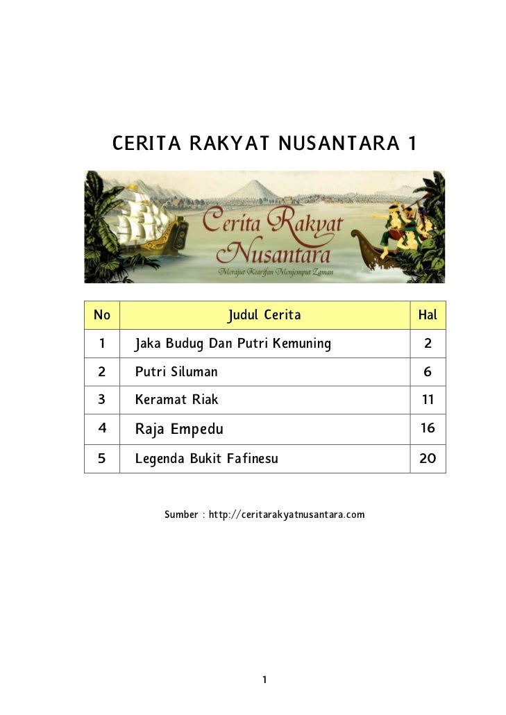 Cerita Rakyat Nusantara 1