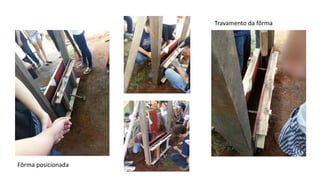 Travamento da fôrma
Fôrma posicionada
 