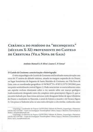 Cerâmica do período da reconquista (séc. x xi) proveniente do castelo de crestuma...