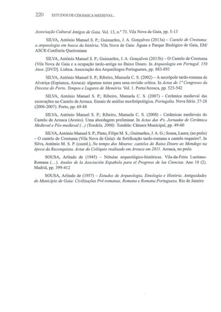 Cerâmica do período da reconquista (séc. x xi) proveniente do castelo de crestuma...