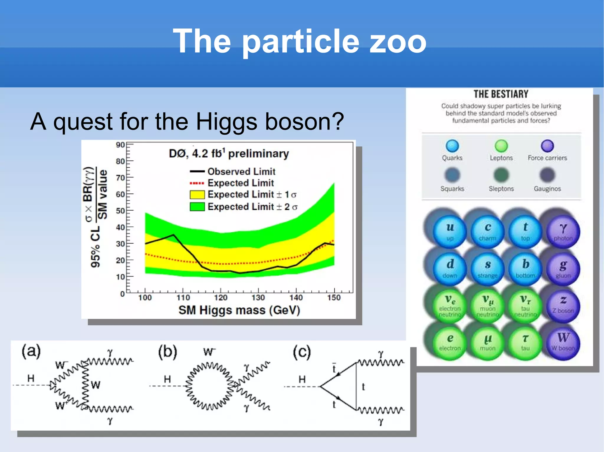 The particle zoo A quest for the Higgs boson? 