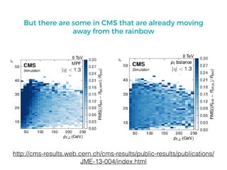 But there are some in CMS that are already moving
away from the rainbow
http://cms-results.web.cern.ch/cms-results/public-results/publications/
JME-13-004/index.html
 