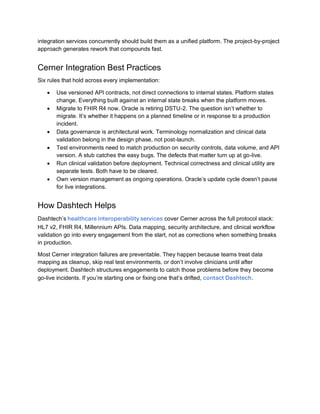 Robin Labare R4 Integration Inc Cerner EHR Integration: APIs, Challenges, Costs, and Best Practices | PDF