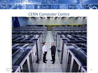 OpenStack investigations : next stepsInvestigate the commodity solutions for external volume storageCephSheepdogGluster...Focus is onReducing performance impact of I/O with virtualisationEnabling widespread use of live migrationUnderstanding the future storage classes and service definitionsSupporting remote data centre use casesOpenStack Conference, Boston 2011Tim Bell, CERN30