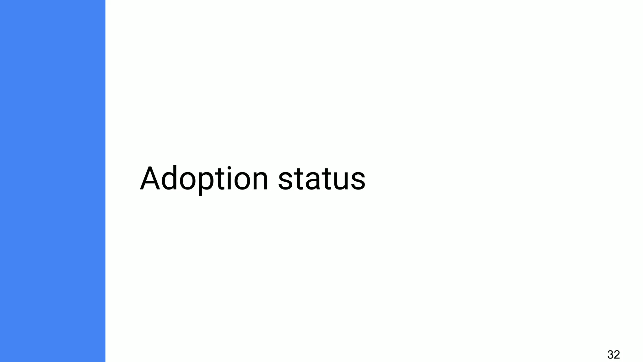 Adoption status
32
 