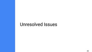 Unresolved Issues
43
 