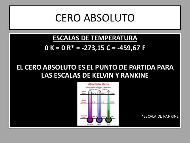 CERO ABSOLUTO DE TEMPERATURA