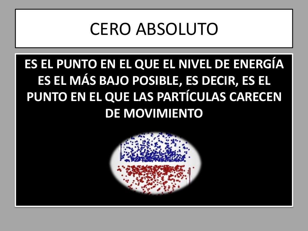 CERO ABSOLUTO DE TEMPERATURA