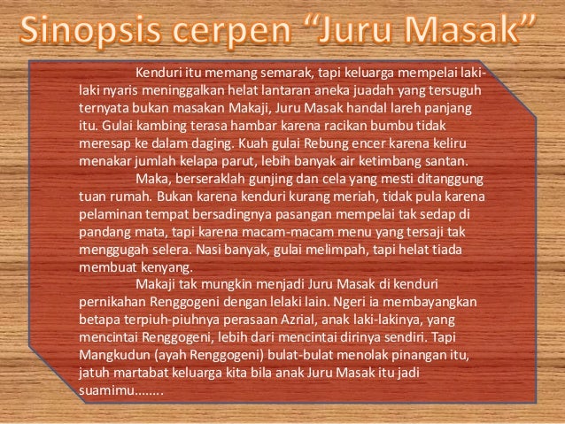 BAHASA INDONESIA (Cerita Pendek "Cerpen Juru Masak")