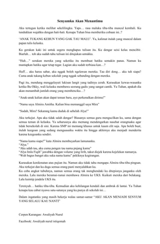 cerpen rekomendasi analisis penuh unsur yang bisa di eksplorasi | DOCX