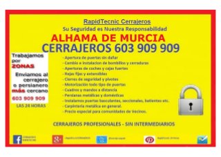 Cerrajeros Alhama de Murcia 603 909 909