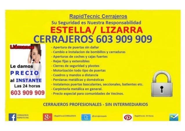 Cerrajeros Estella Lizarra 603 909 909