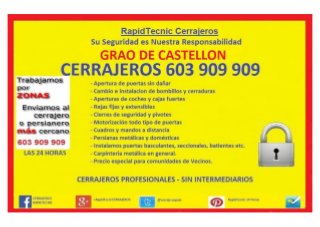 Cerrajeros Grao de Castellon 603 909 909